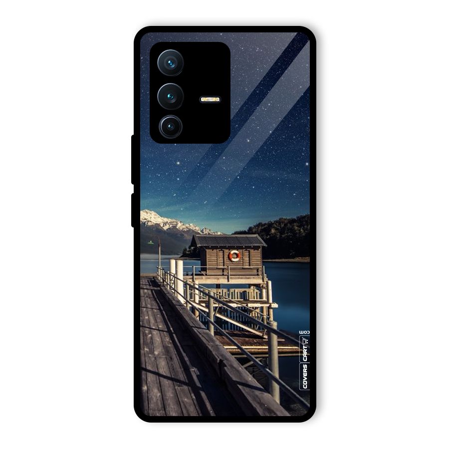 Beautiful Dock Hut Glass Back Case for Vivo V23 Pro