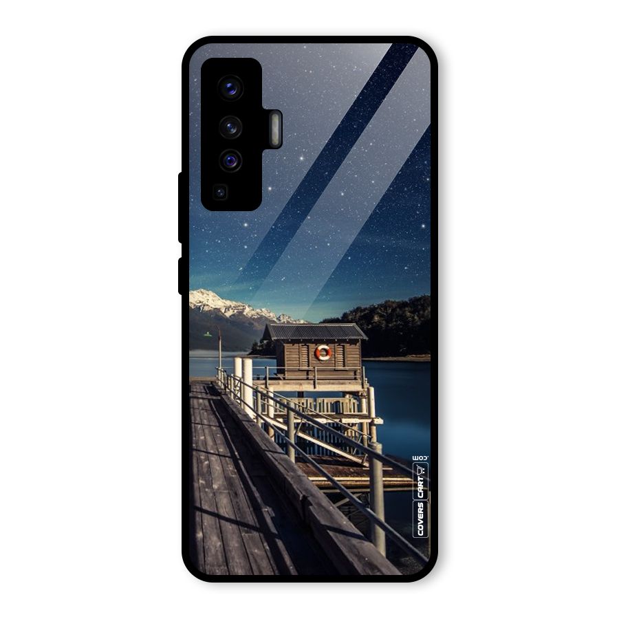 Beautiful Dock Hut Glass Back Case for Vivo X50