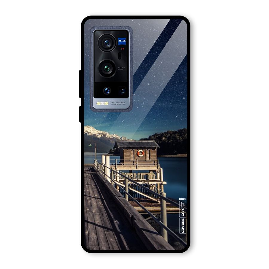 Beautiful Dock Hut Glass Back Case for Vivo X60 Pro Plus