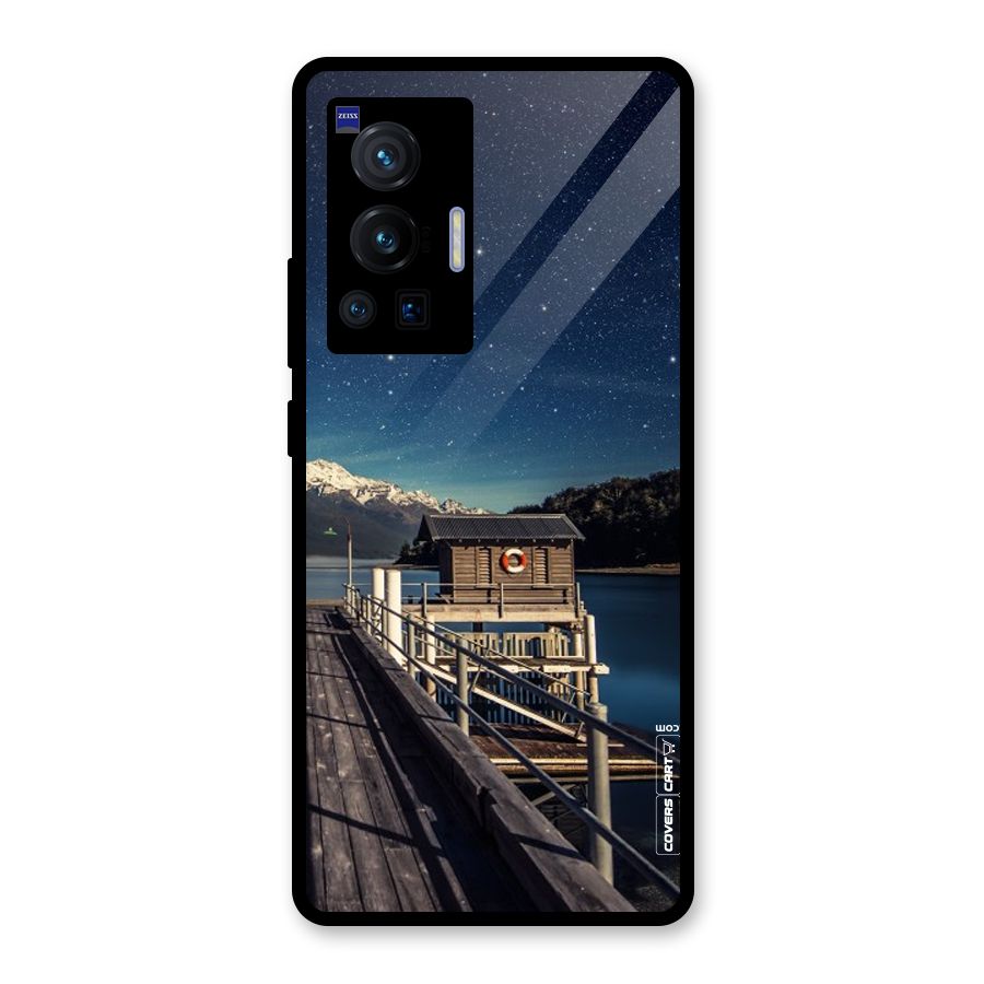 Beautiful Dock Hut Glass Back Case for Vivo X70 Pro