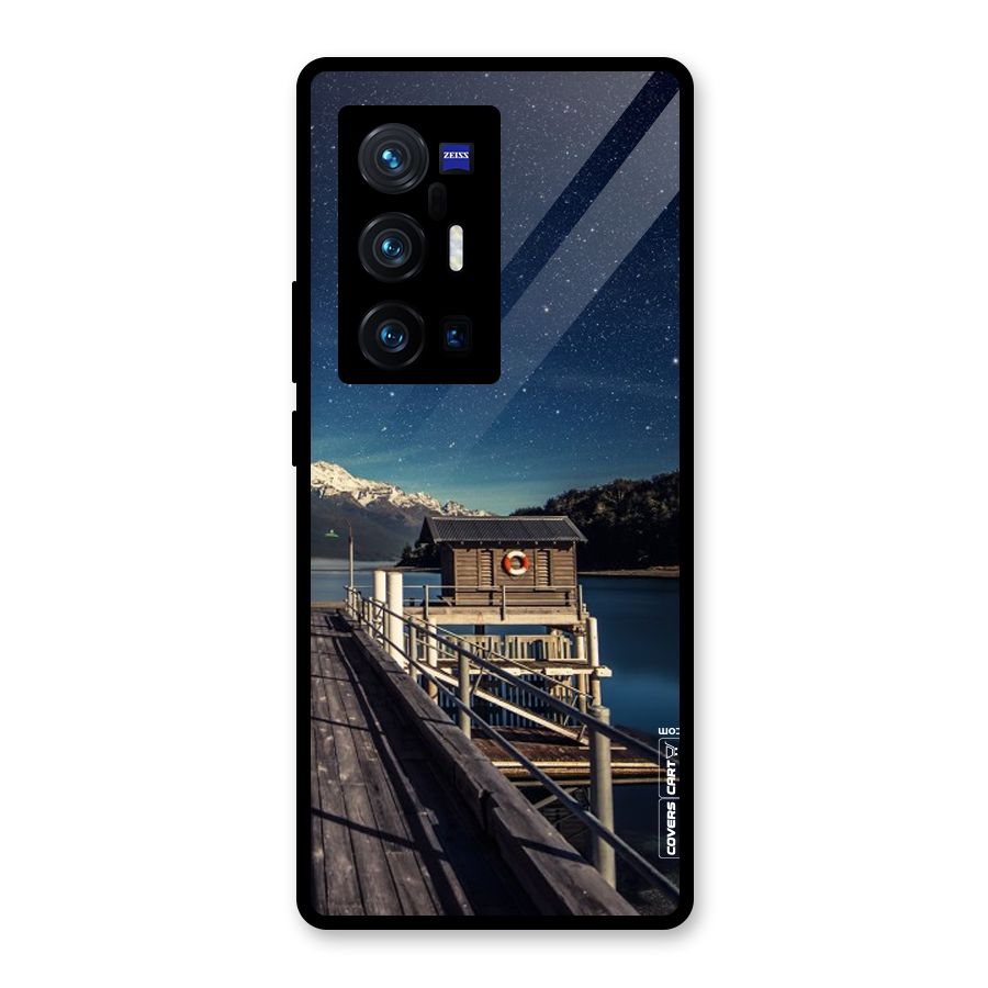 Beautiful Dock Hut Glass Back Case for Vivo X70 Pro Plus