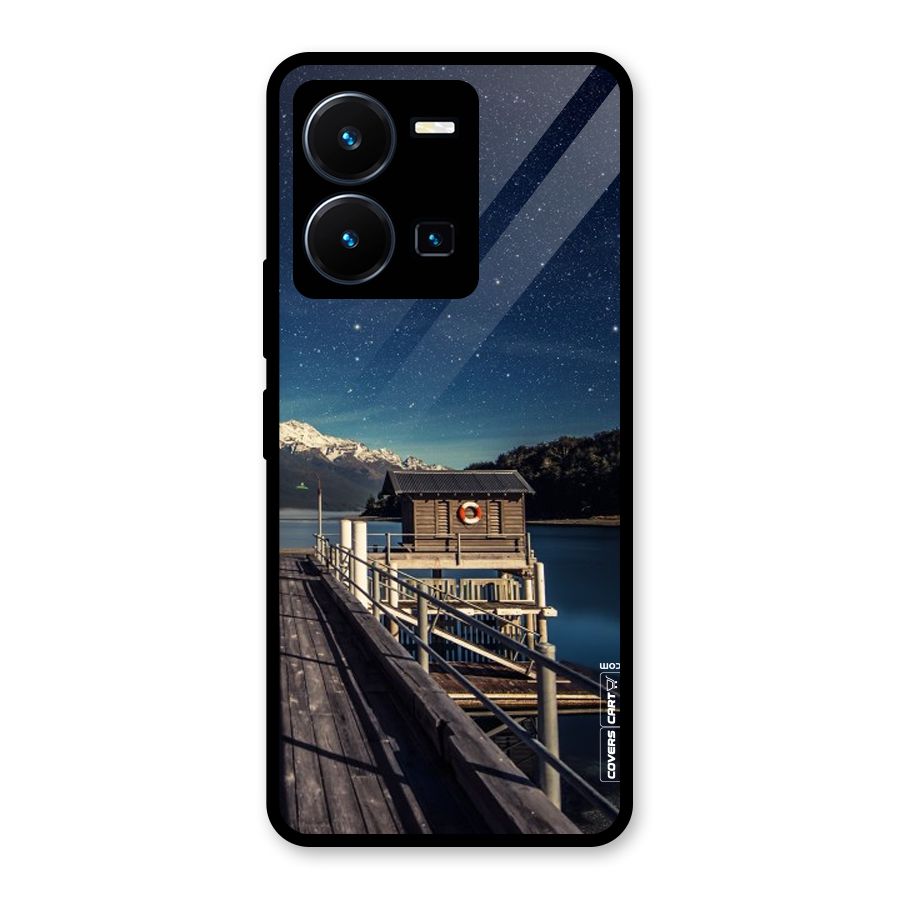 Beautiful Dock Hut Glass Back Case for Vivo Y35