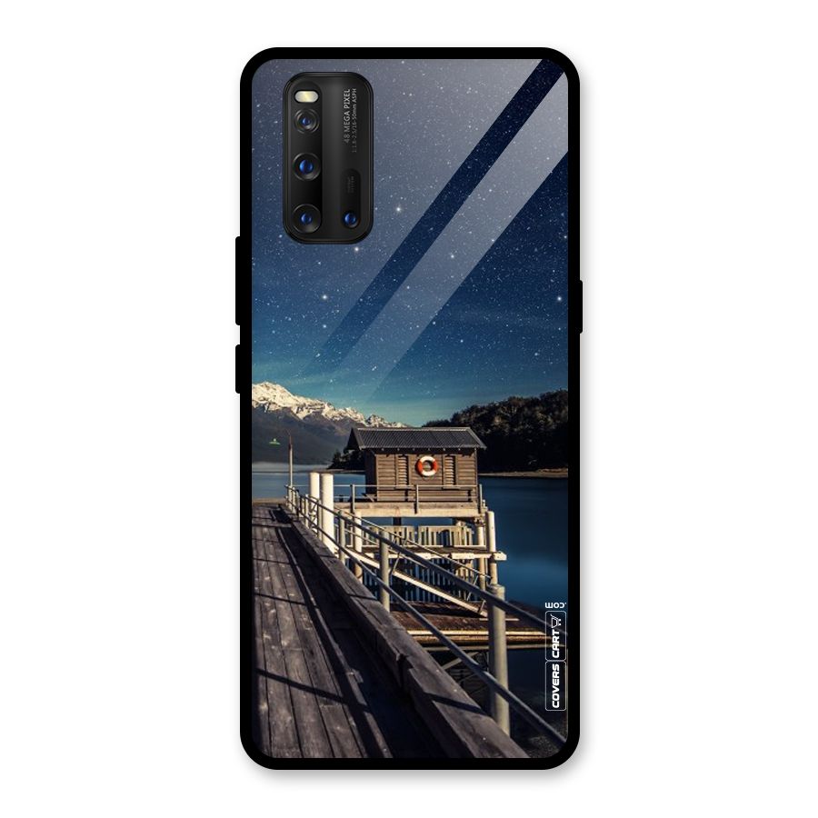 Beautiful Dock Hut Glass Back Case for Vivo iQOO 3