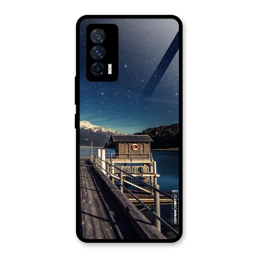 Beautiful Dock Hut Glass Back Case for Vivo iQOO 7 5G
