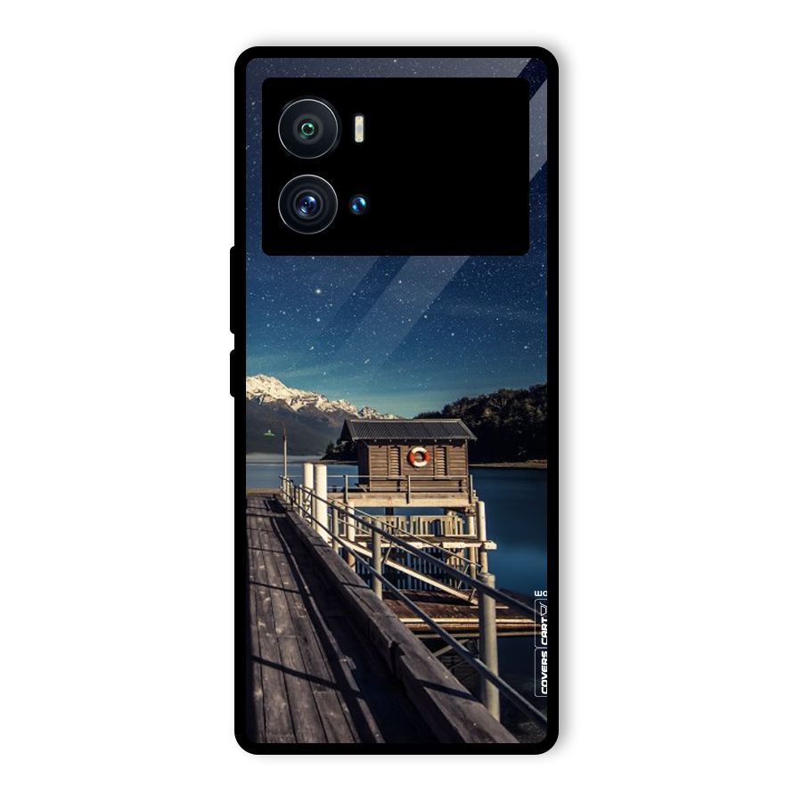 Beautiful Dock Hut Glass Back Case for Vivo iQOO 9 Pro