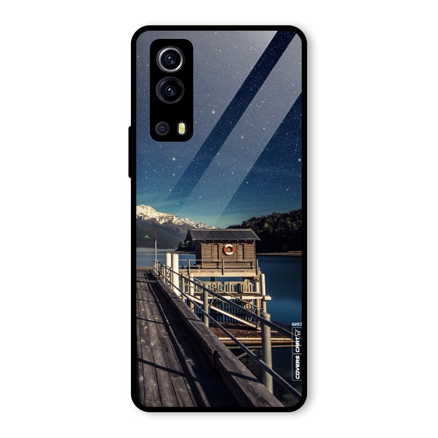 Beautiful Dock Hut Glass Back Case for Vivo iQOO Z3