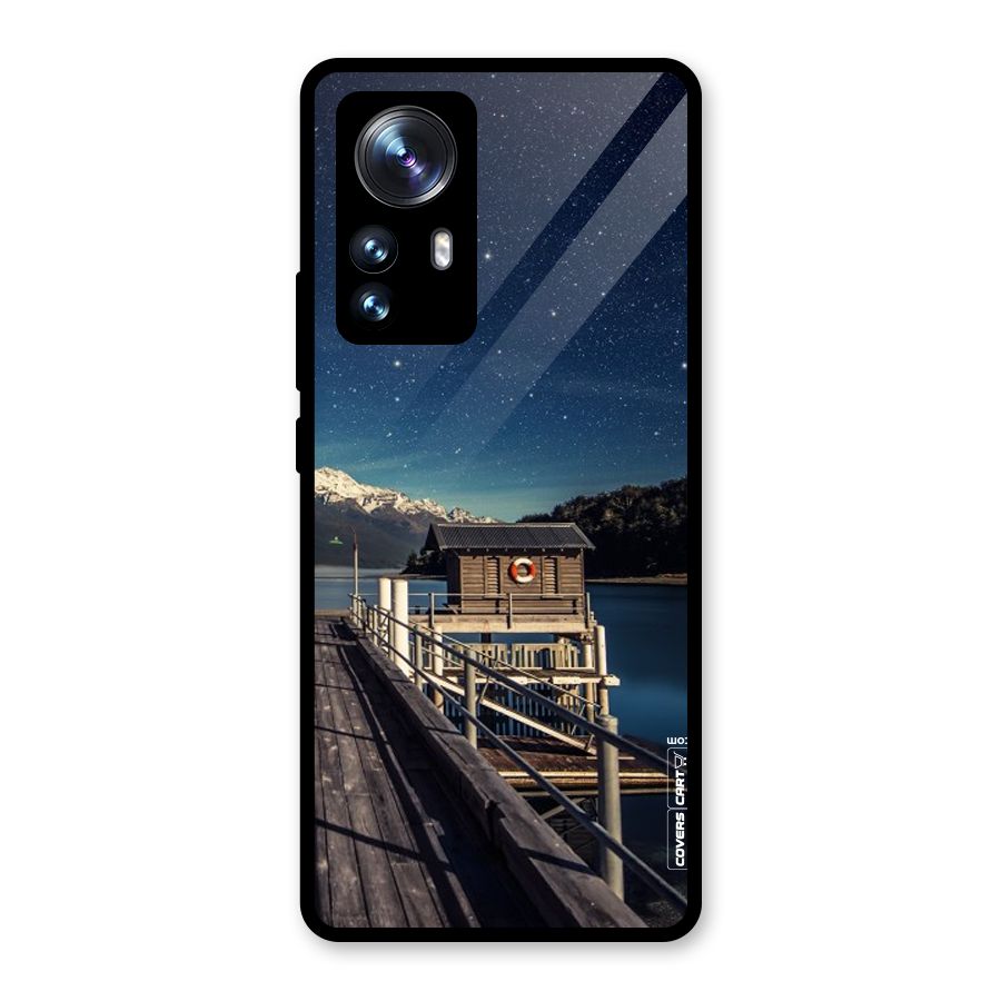 Beautiful Dock Hut Glass Back Case for Xiaomi 12 Pro