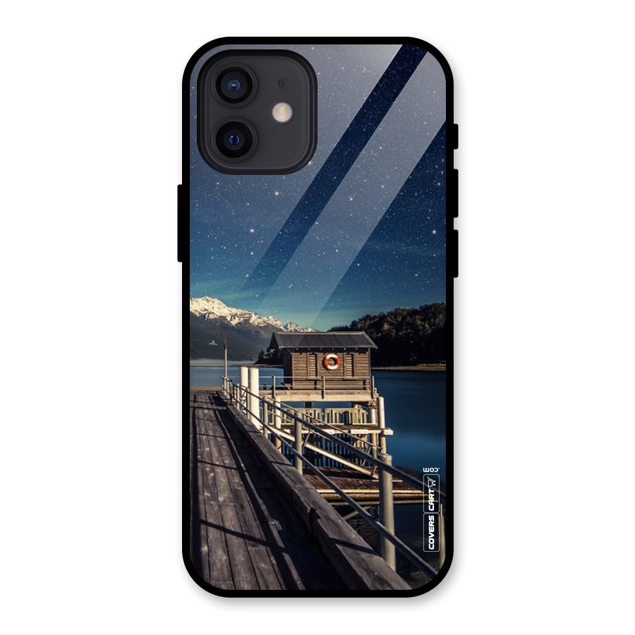 Beautiful Dock Hut Glass Back Case for iPhone 12
