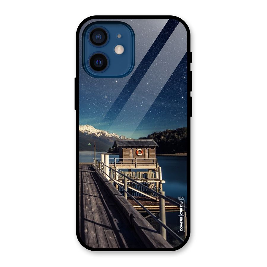 Beautiful Dock Hut Glass Back Case for iPhone 12 Mini
