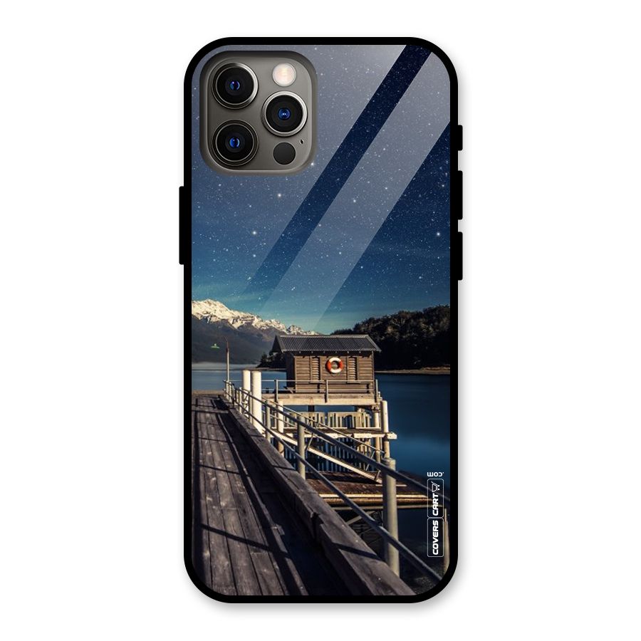 Beautiful Dock Hut Glass Back Case for iPhone 12 Pro