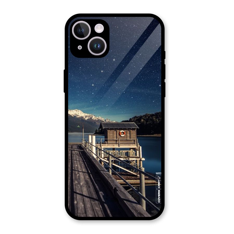 Beautiful Dock Hut Glass Back Case for iPhone 14 Plus