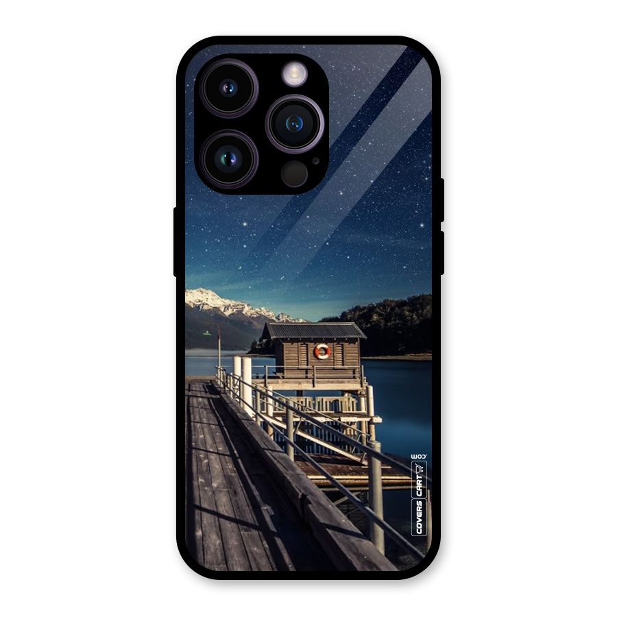 Beautiful Dock Hut Glass Back Case for iPhone 14 Pro