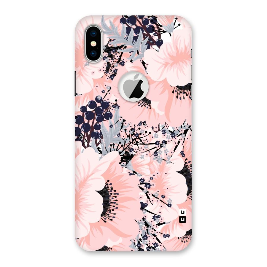 Beautiful Flowers Back Case for iPhone X Logo Cut