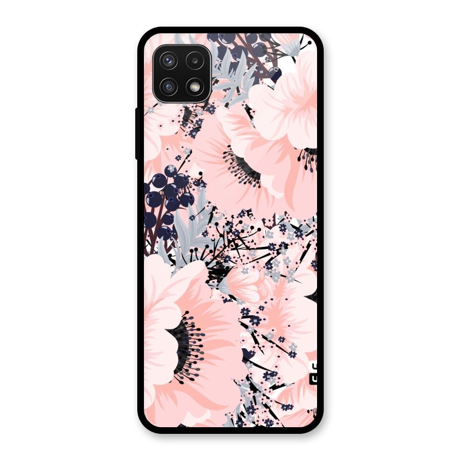 Beautiful Flowers Glass Back Case for Galaxy A22 5G