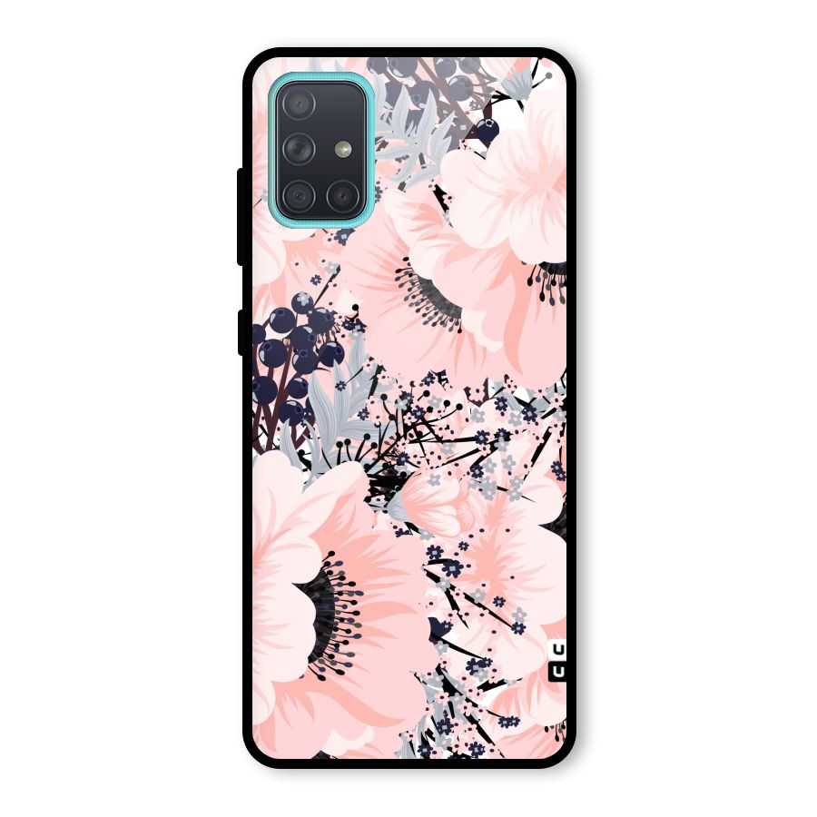 Beautiful Flowers Glass Back Case for Galaxy A71