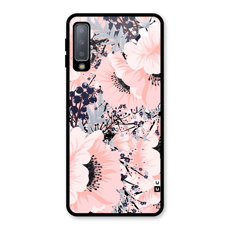 Beautiful Flowers Glass Back Case for Galaxy A7 (2018)