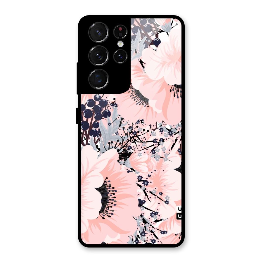 Beautiful Flowers Glass Back Case for Galaxy S21 Ultra 5G