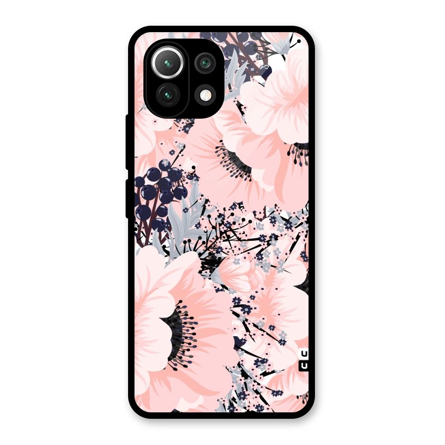 Beautiful Flowers Glass Back Case for Mi 11 Lite
