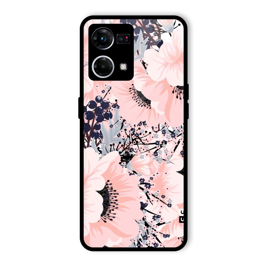 Beautiful Flowers Glass Back Case for Oppo F21 Pro 4G
