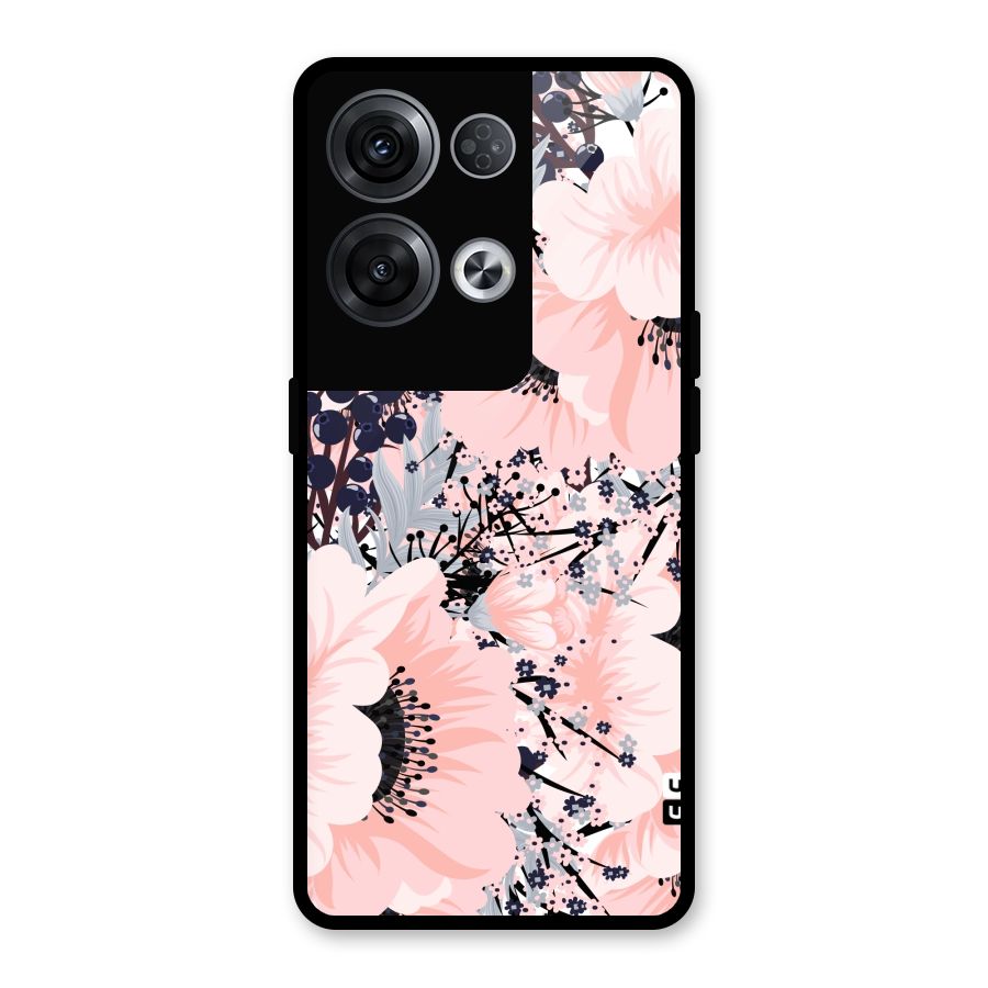 Beautiful Flowers Glass Back Case for Oppo Reno8 Pro 5G