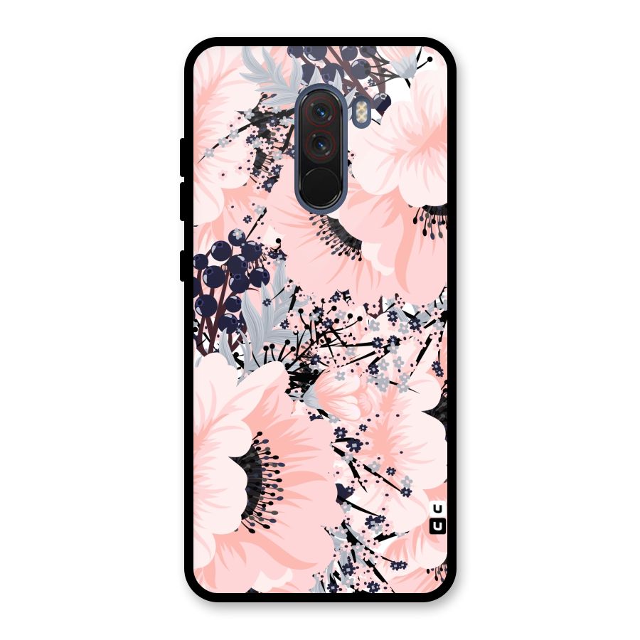 Beautiful Flowers Glass Back Case for Poco F1