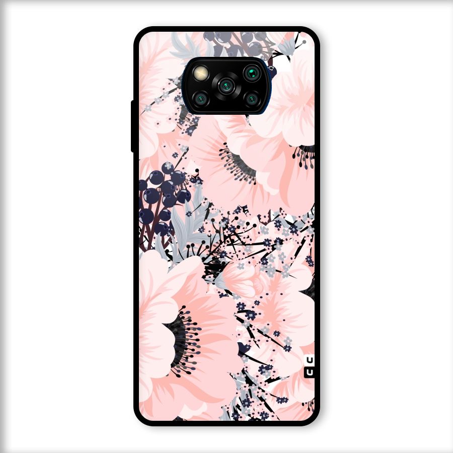 Beautiful Flowers Glass Back Case for Poco X3