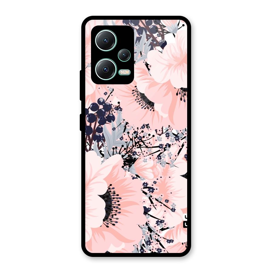 Beautiful Flowers Glass Back Case for Redmi Note 12 5G