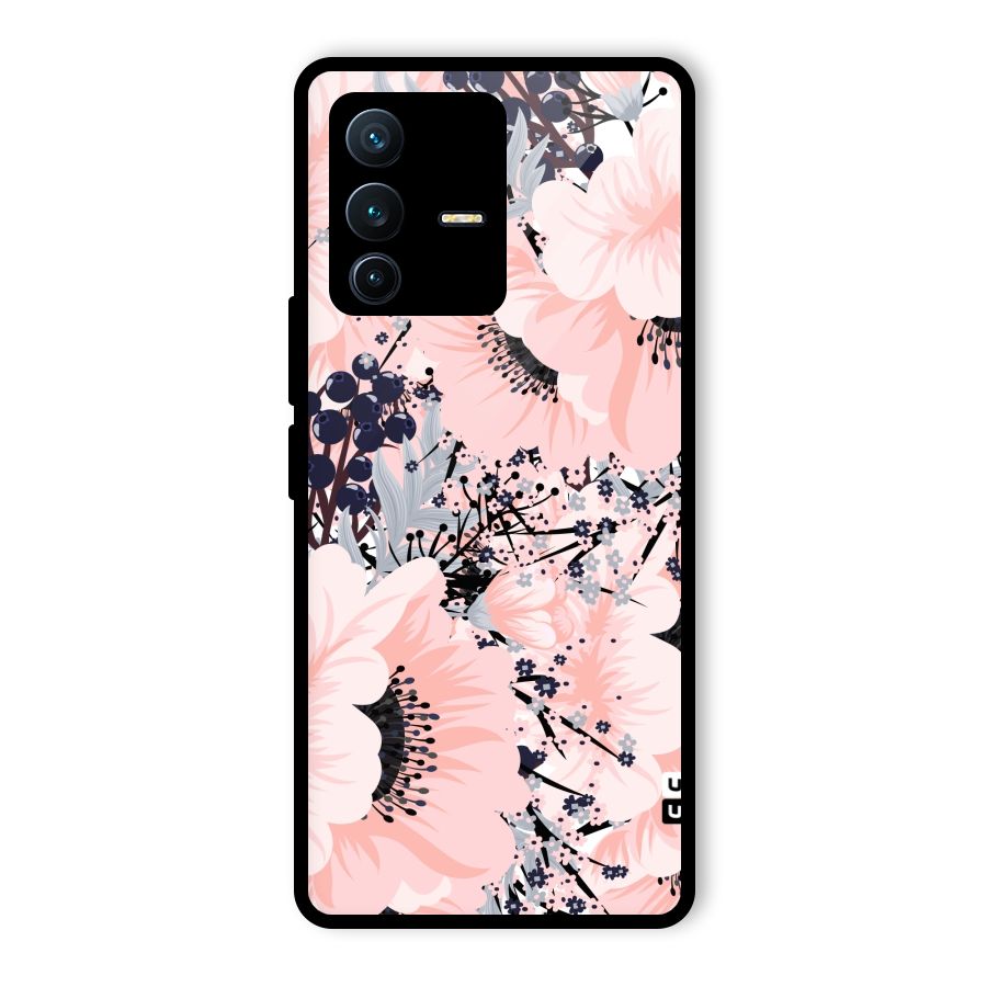 Beautiful Flowers Glass Back Case for Vivo V23 Pro