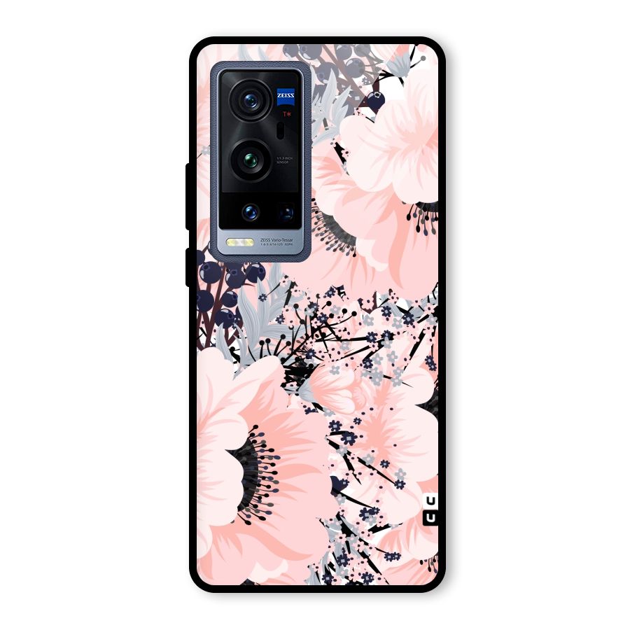Beautiful Flowers Glass Back Case for Vivo X60 Pro Plus