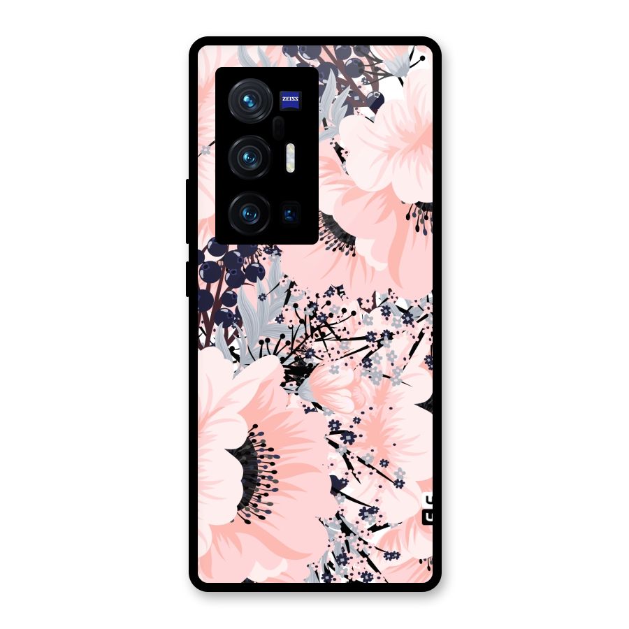 Beautiful Flowers Glass Back Case for Vivo X70 Pro Plus
