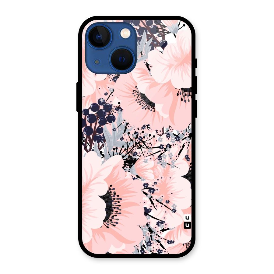 Beautiful Flowers Glass Back Case for iPhone 13 Mini
