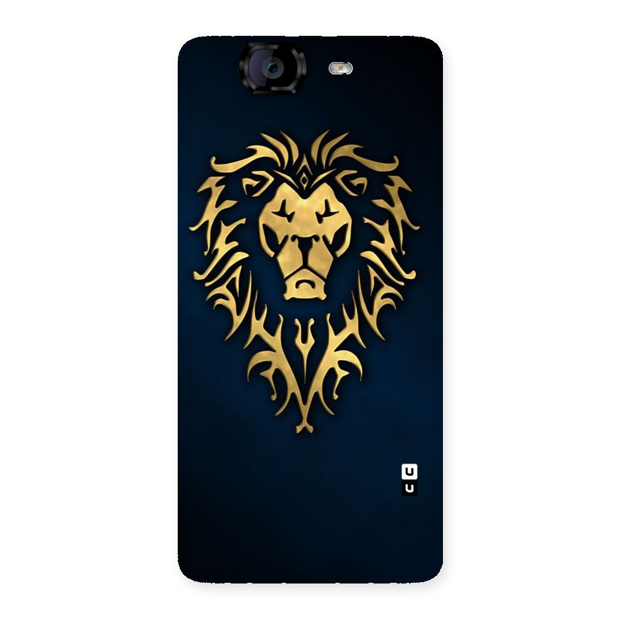 Beautiful Golden Lion Design Back Case for Canvas Knight A350