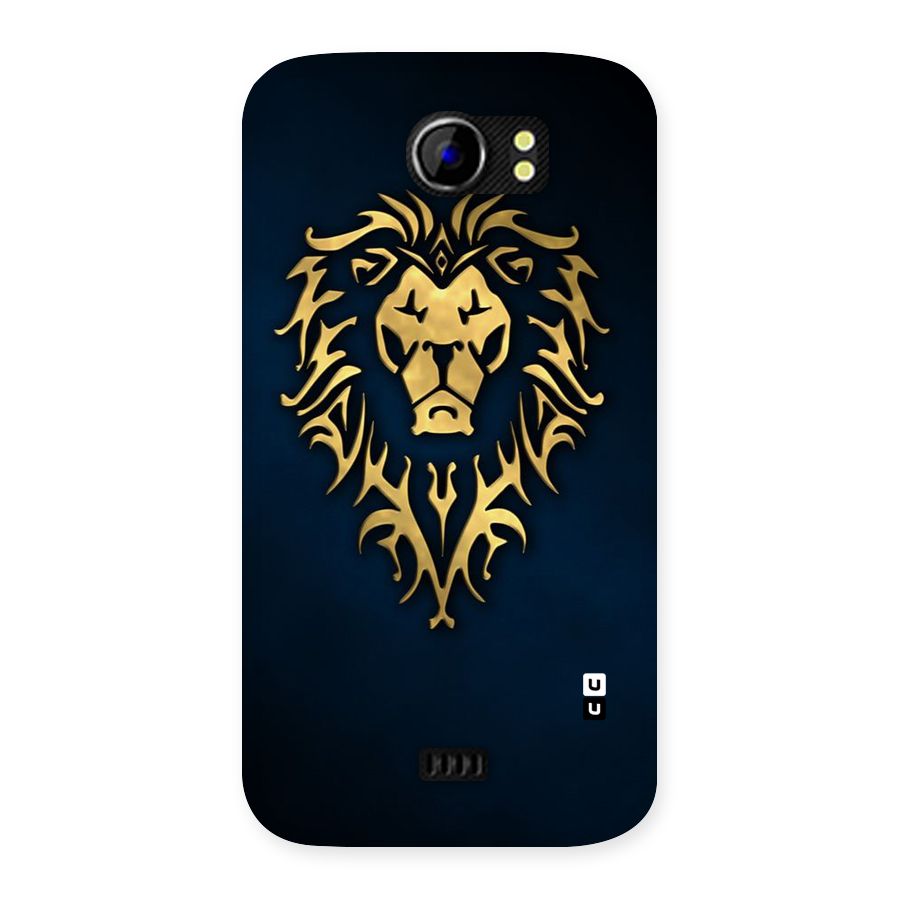 Beautiful Golden Lion Design Back Case for Micromax Canvas 2 A110