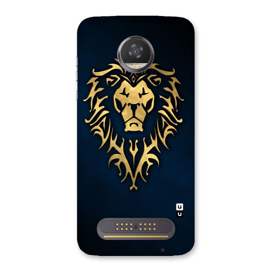 Beautiful Golden Lion Design Back Case for Moto Z2 Play