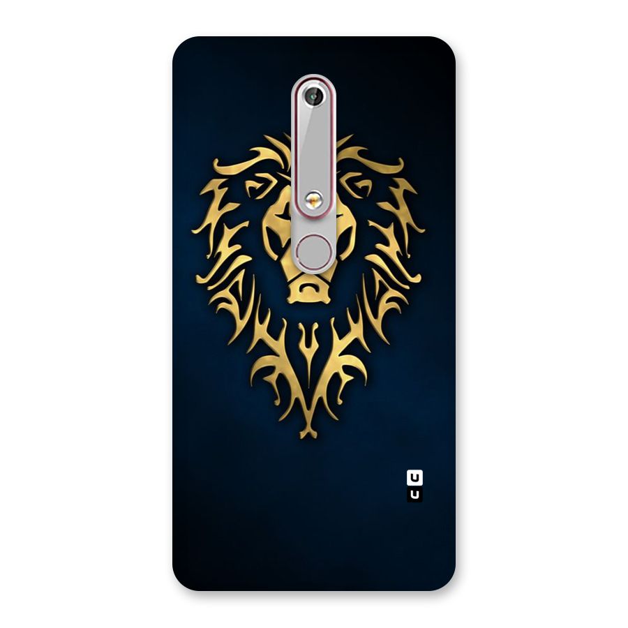 Beautiful Golden Lion Design Back Case for Nokia 6.1