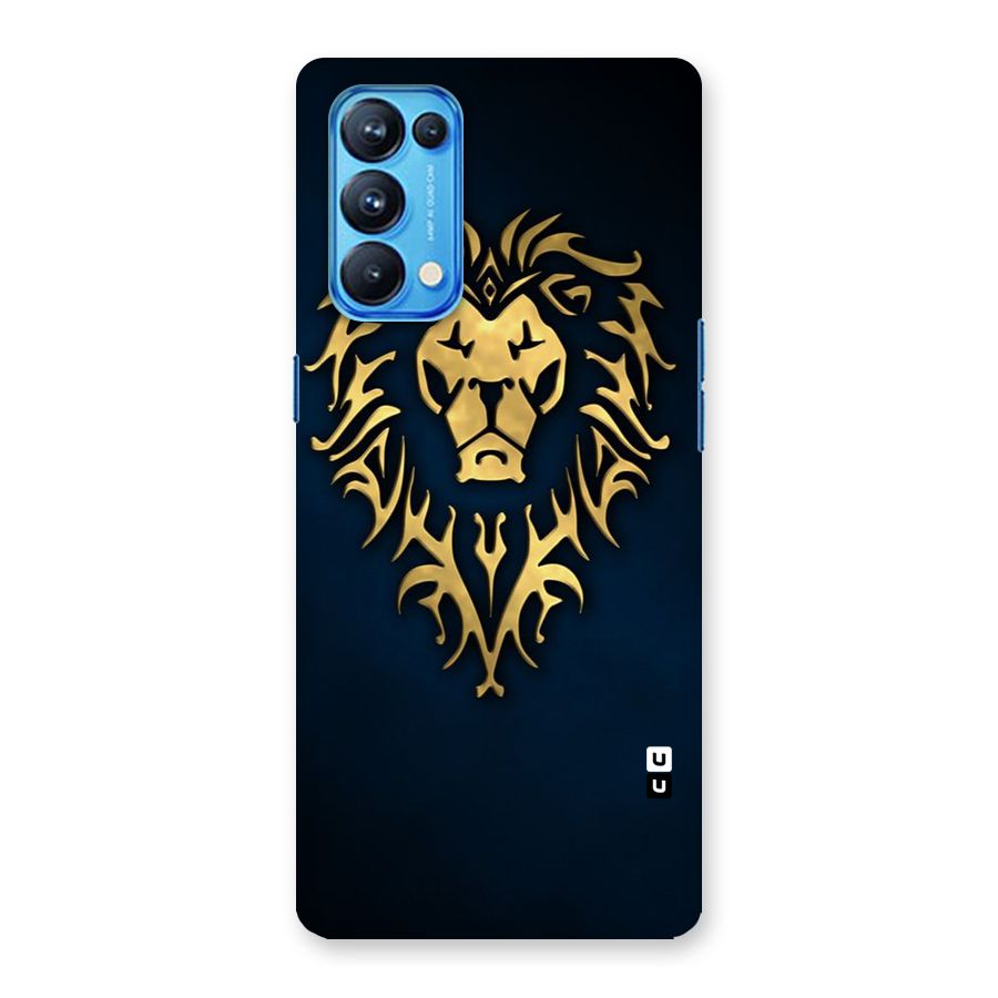 Beautiful Golden Lion Design Back Case for Oppo Reno5 Pro 5G