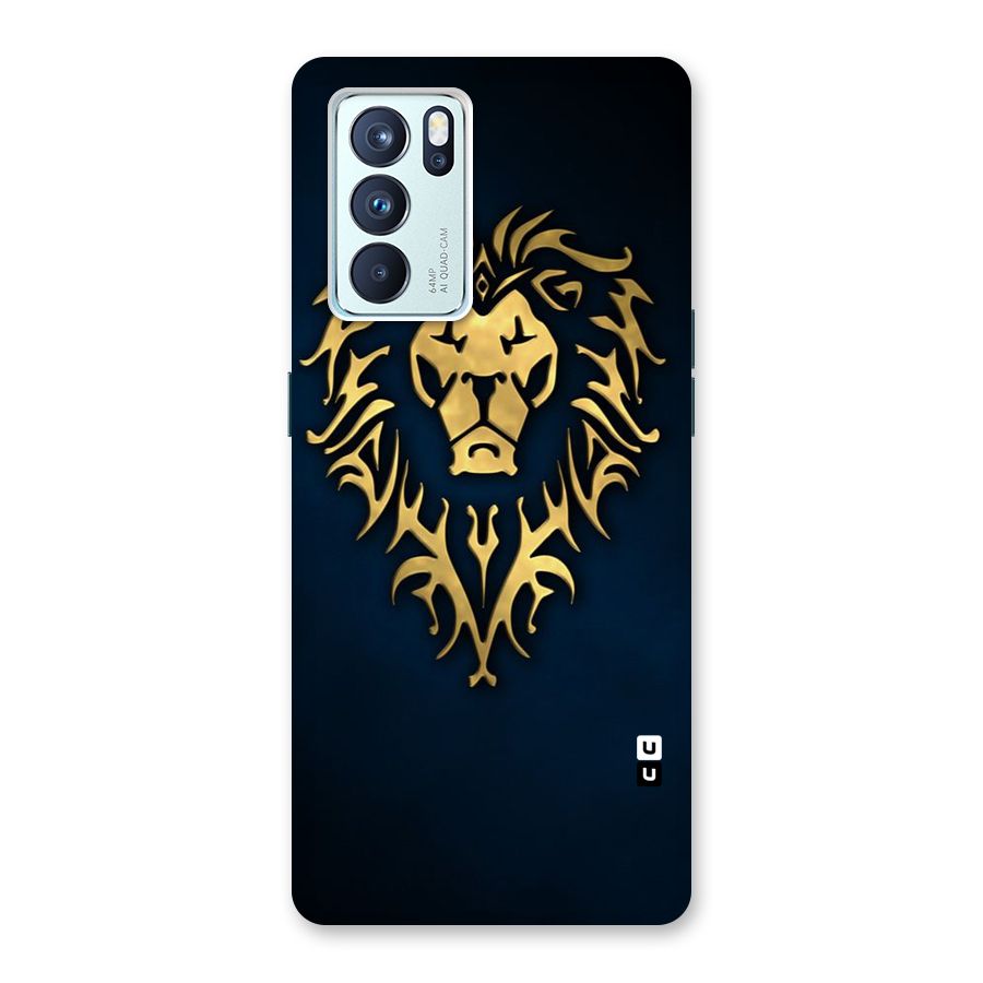 Beautiful Golden Lion Design Back Case for Oppo Reno6 Pro 5G