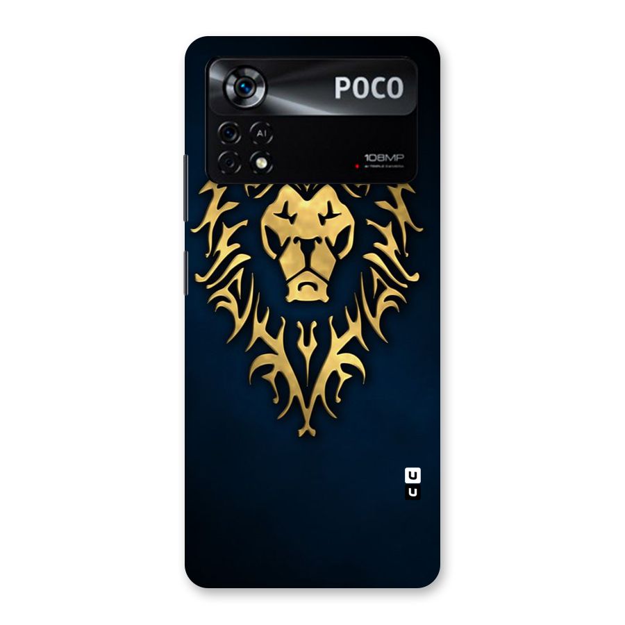 Beautiful Golden Lion Design Back Case for Poco X4 Pro 5G