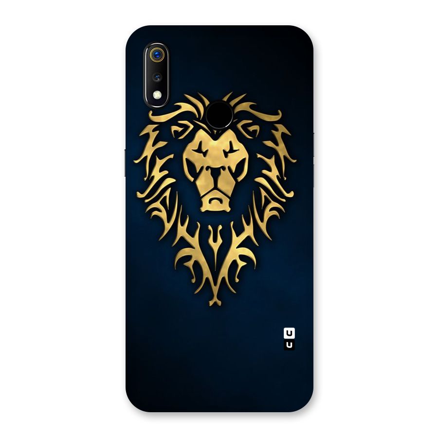 Beautiful Golden Lion Design Back Case for Realme 3