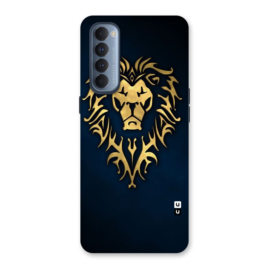 Beautiful Golden Lion Design Back Case for Reno4 Pro