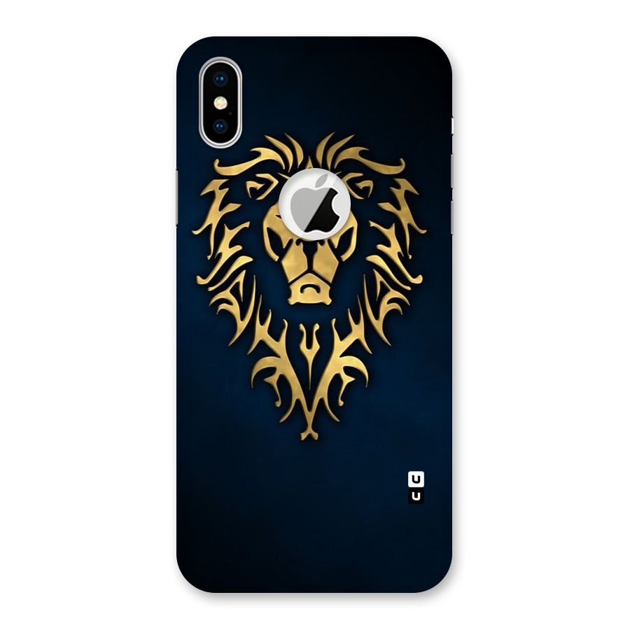Beautiful Golden Lion Design Back Case for iPhone X Logo Cut