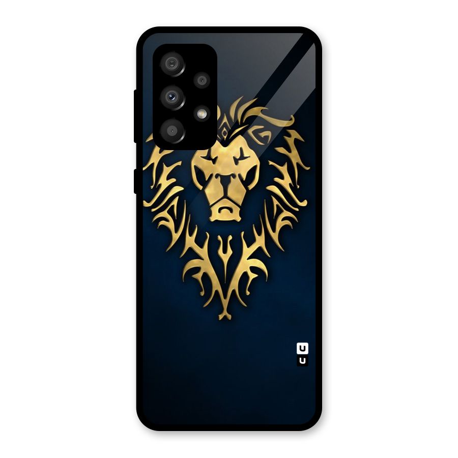 Beautiful Golden Lion Design Glass Back Case for Galaxy A32