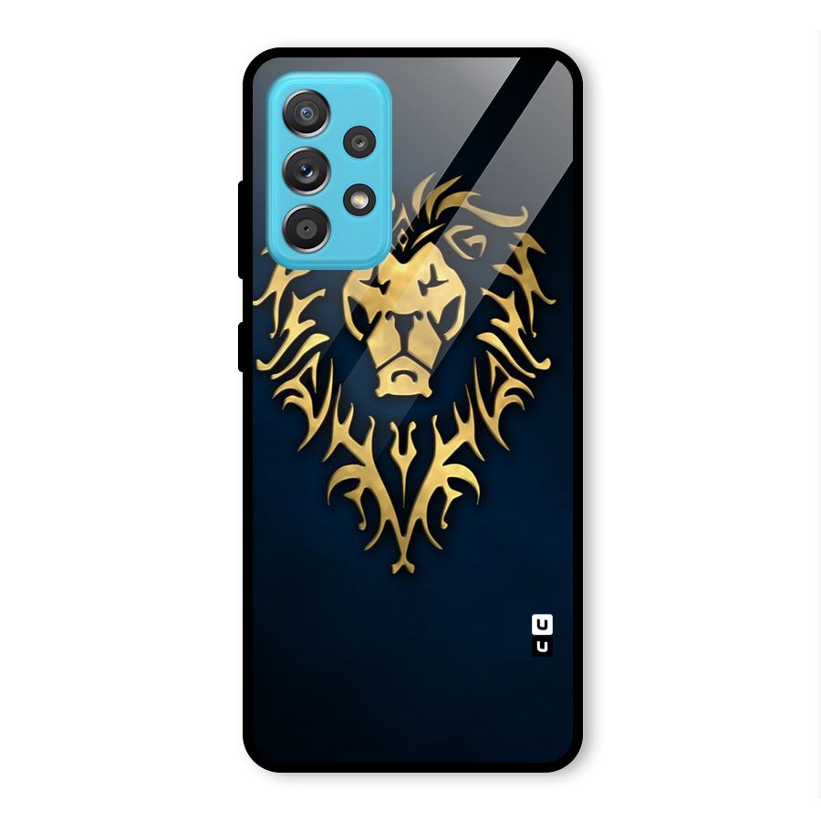 Beautiful Golden Lion Design Glass Back Case for Galaxy A52