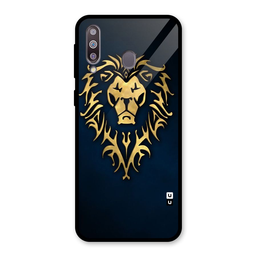 Beautiful Golden Lion Design Glass Back Case for Galaxy M30