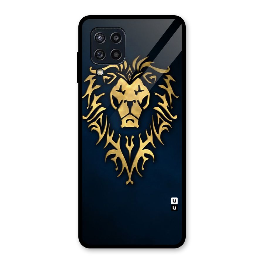 Beautiful Golden Lion Design Glass Back Case for Galaxy M32