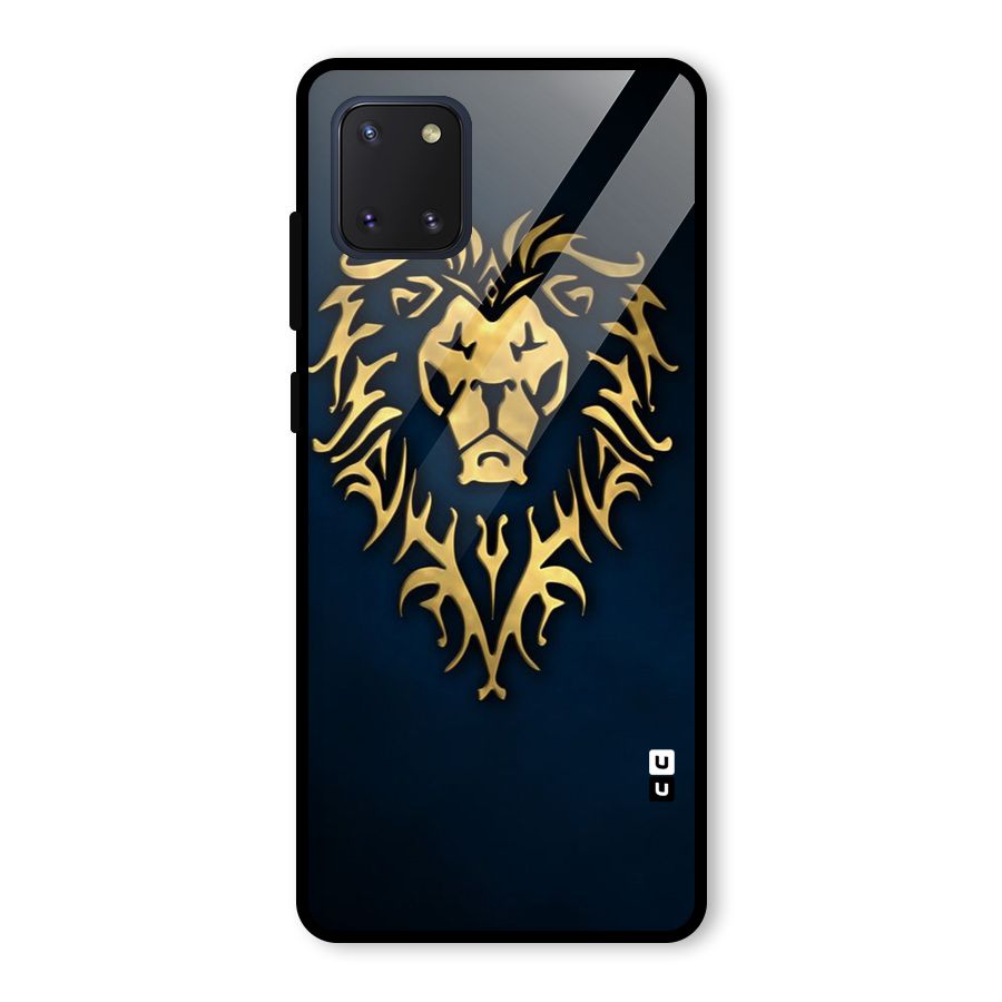 Beautiful Golden Lion Design Glass Back Case for Galaxy Note 10 Lite