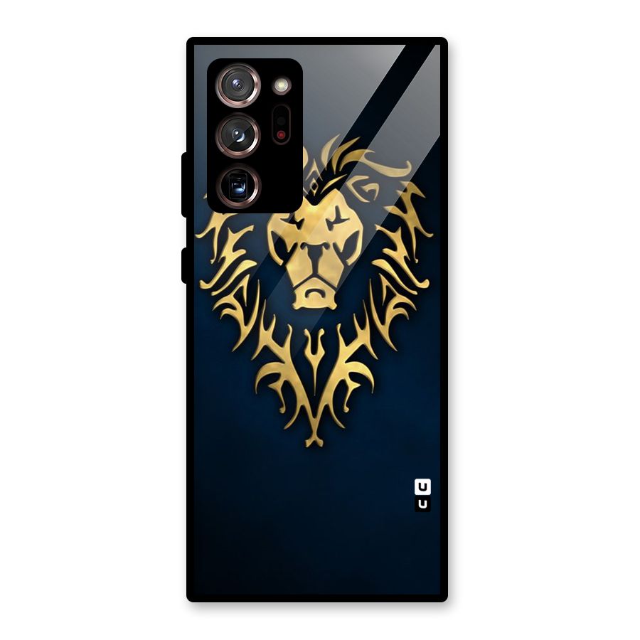 Beautiful Golden Lion Design Glass Back Case for Galaxy Note 20 Ultra