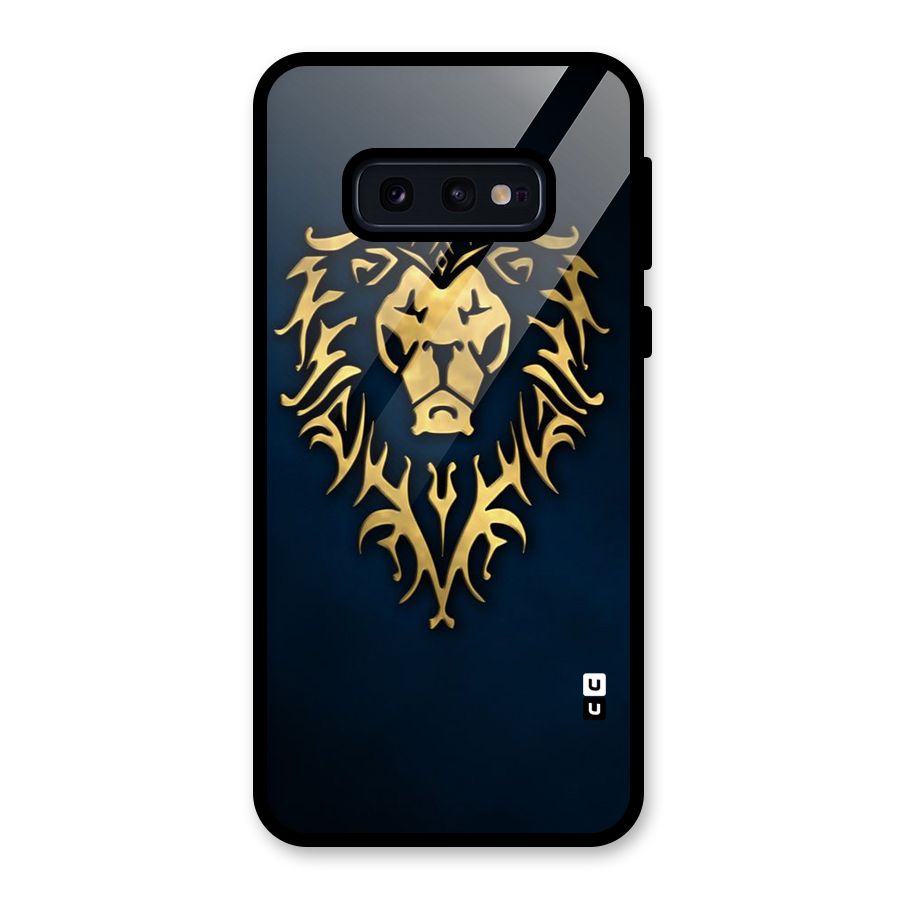 Beautiful Golden Lion Design Glass Back Case for Galaxy S10e
