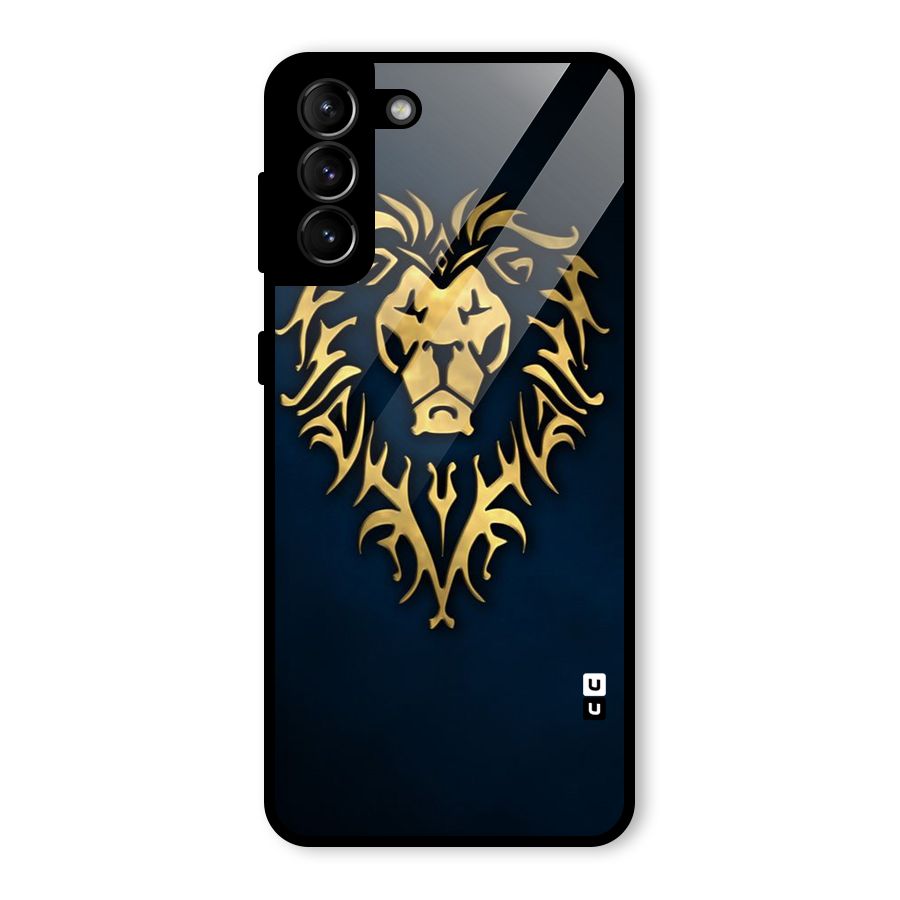 Beautiful Golden Lion Design Glass Back Case for Galaxy S21 Plus