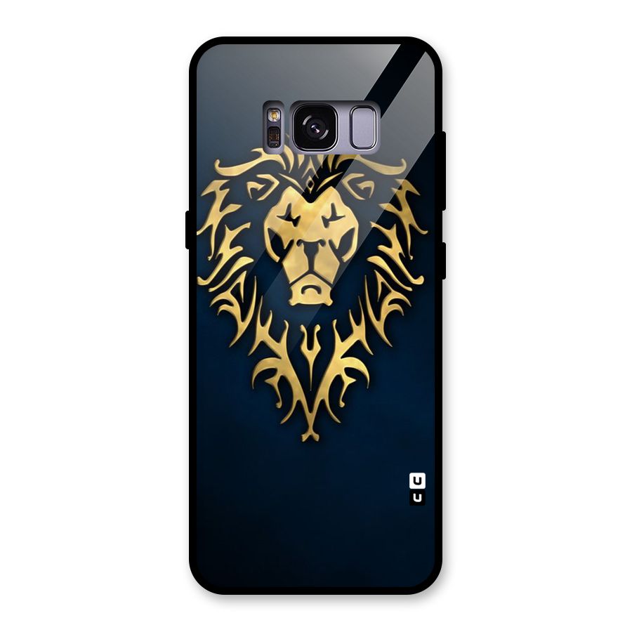 Beautiful Golden Lion Design Glass Back Case for Galaxy S8